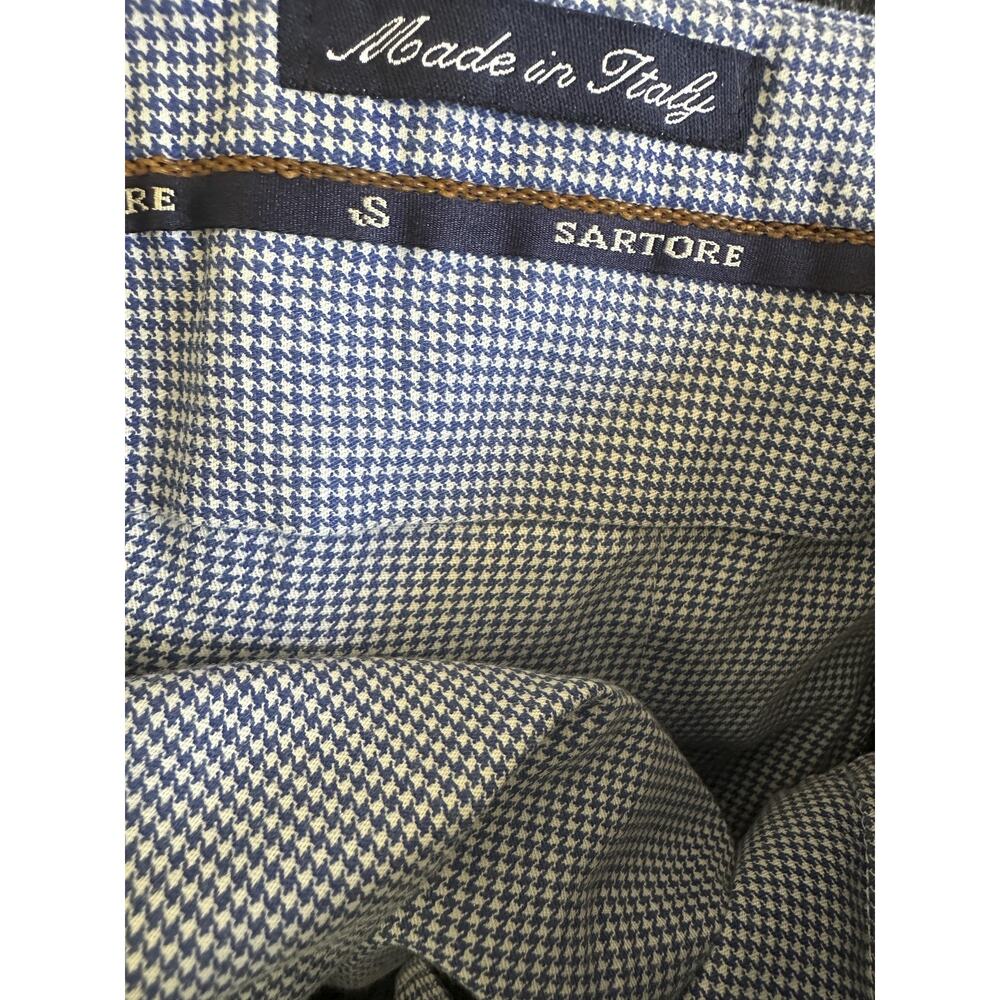 Sartore Textured Wool Pants Reda Super 110s Timeless Blue Cuffed Trouser Mens 36 - Picture 6 of 9